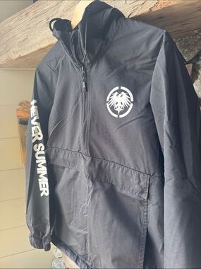 Never Summer Snowboard Anorak 1/2 Zip Jacket with Hood Men’s Small